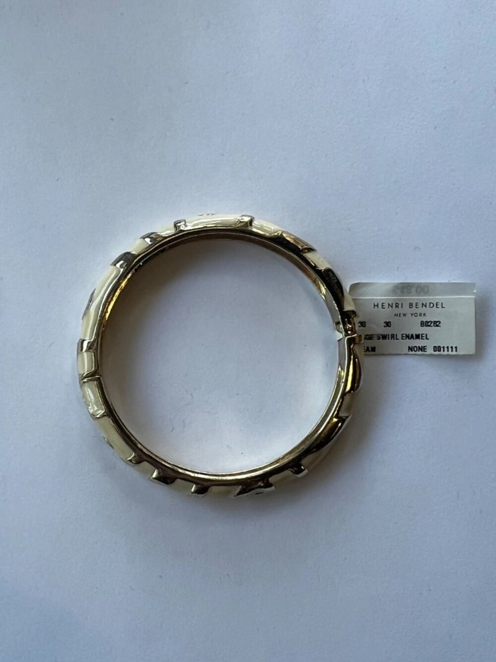 Henri Bendel Large Swirl Enamel Bangle Bracelet NWT